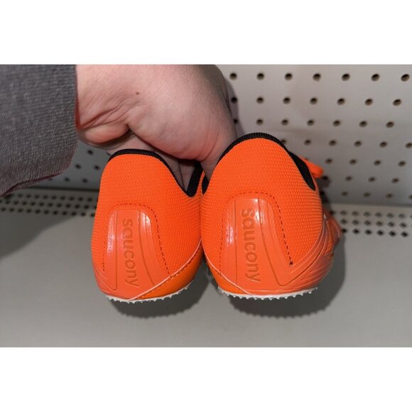 Saucony Spitfire 4 Mens Track & Field Sprint Spikes Size 11.5 Orange Black - Picture 3 of 9